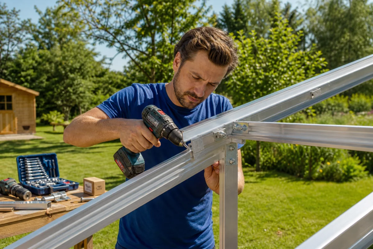 fabriquer support panneau solaire au sol