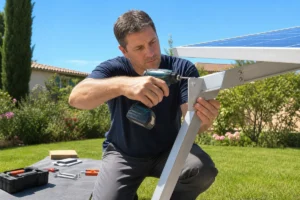 fabriquer support panneau solaire au sol