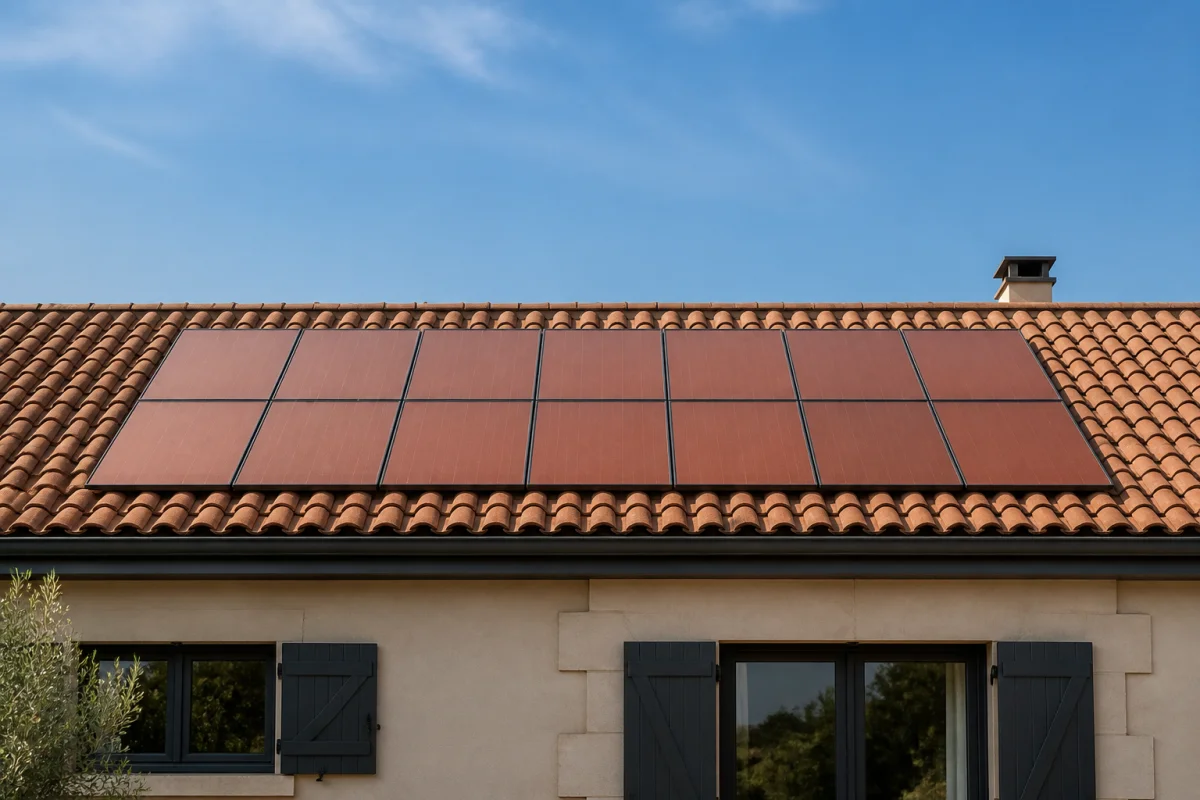 panneaux solaires rouges