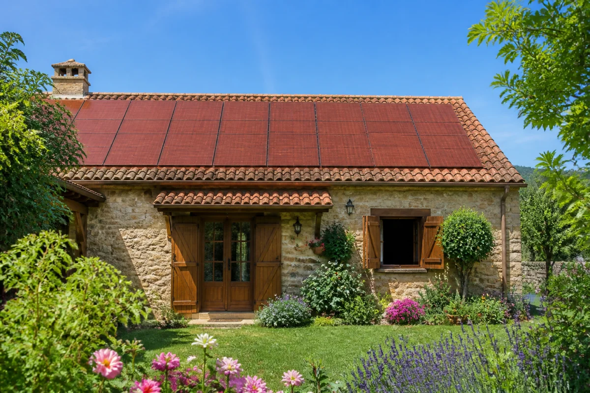 panneaux solaires rouges
