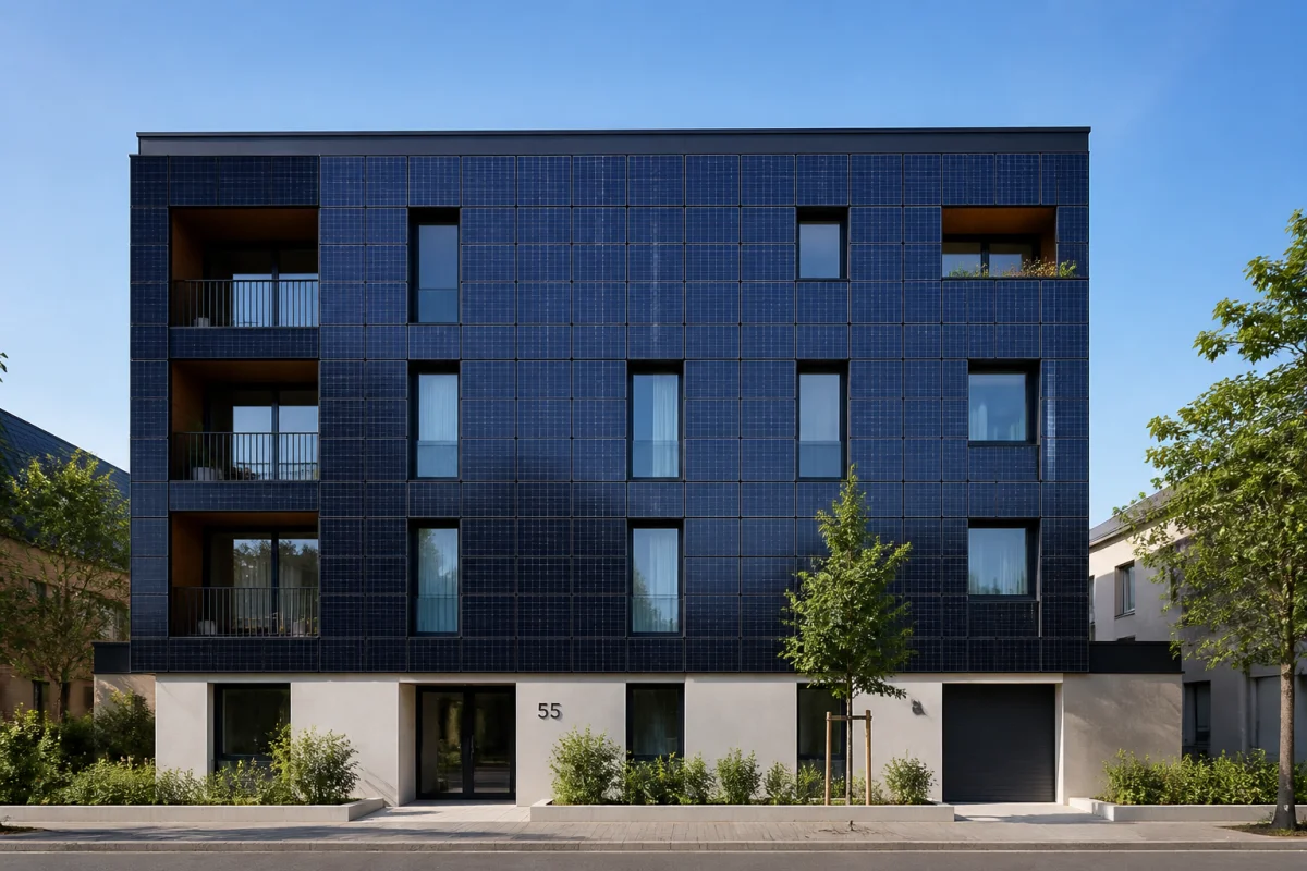 panneaux solaires en façade